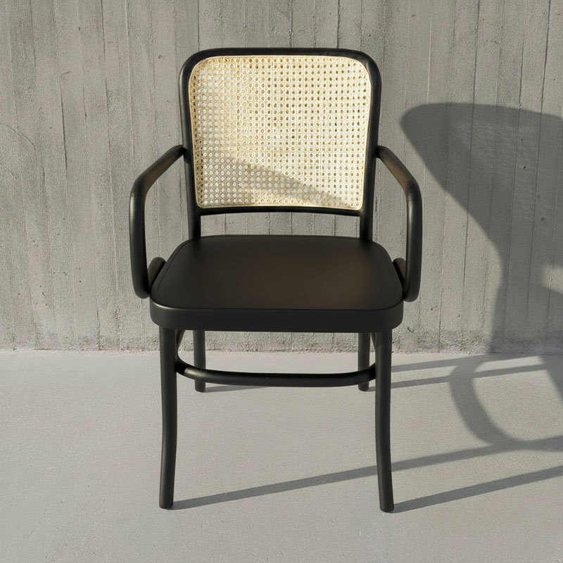 Heritage-Teak-Cane-Armchair-Black-color