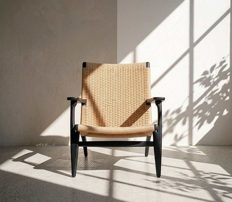 Teak-Macramé-Rope-Lounge-Chair-black-color2