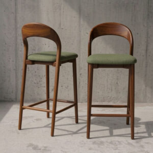 Walnut-Color-Curve-Back-Teak-Bar-Stool