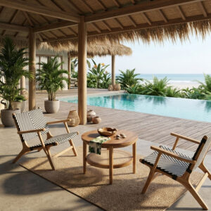 Outdoor-Chevron-Weave-Teak-Lounge-Chair