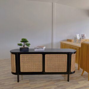 Rattan Sideboard Black